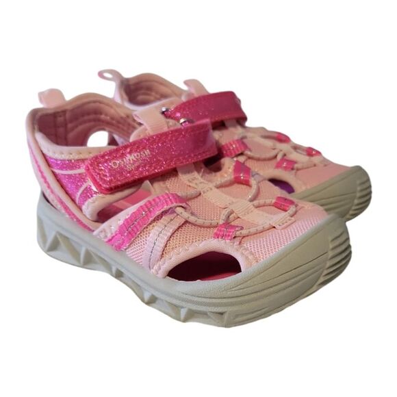 Osh Kosh B'Gosh Girl's Pull On Hook and Loop Water Shoe - Pink - Picture 1 of 7